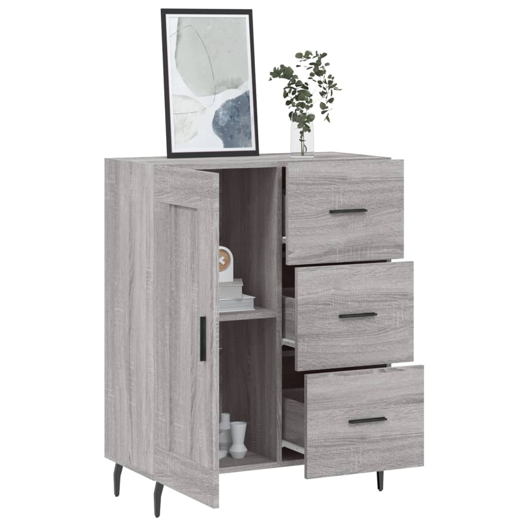 Buffet sonoma gris 69,5x34x90 cm bois d'ingénierie - XIOS
