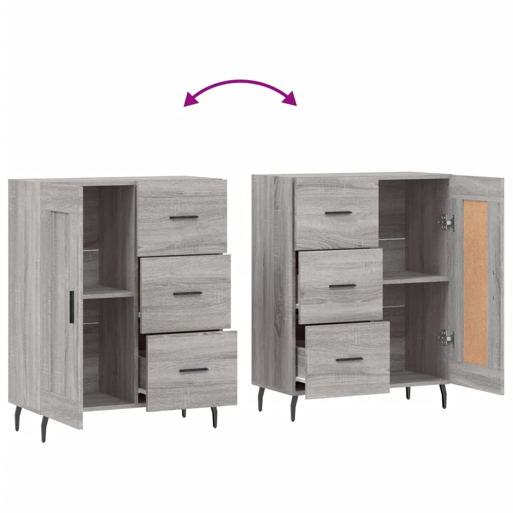 Buffet sonoma gris 69,5x34x90 cm bois d'ingénierie - XIOS