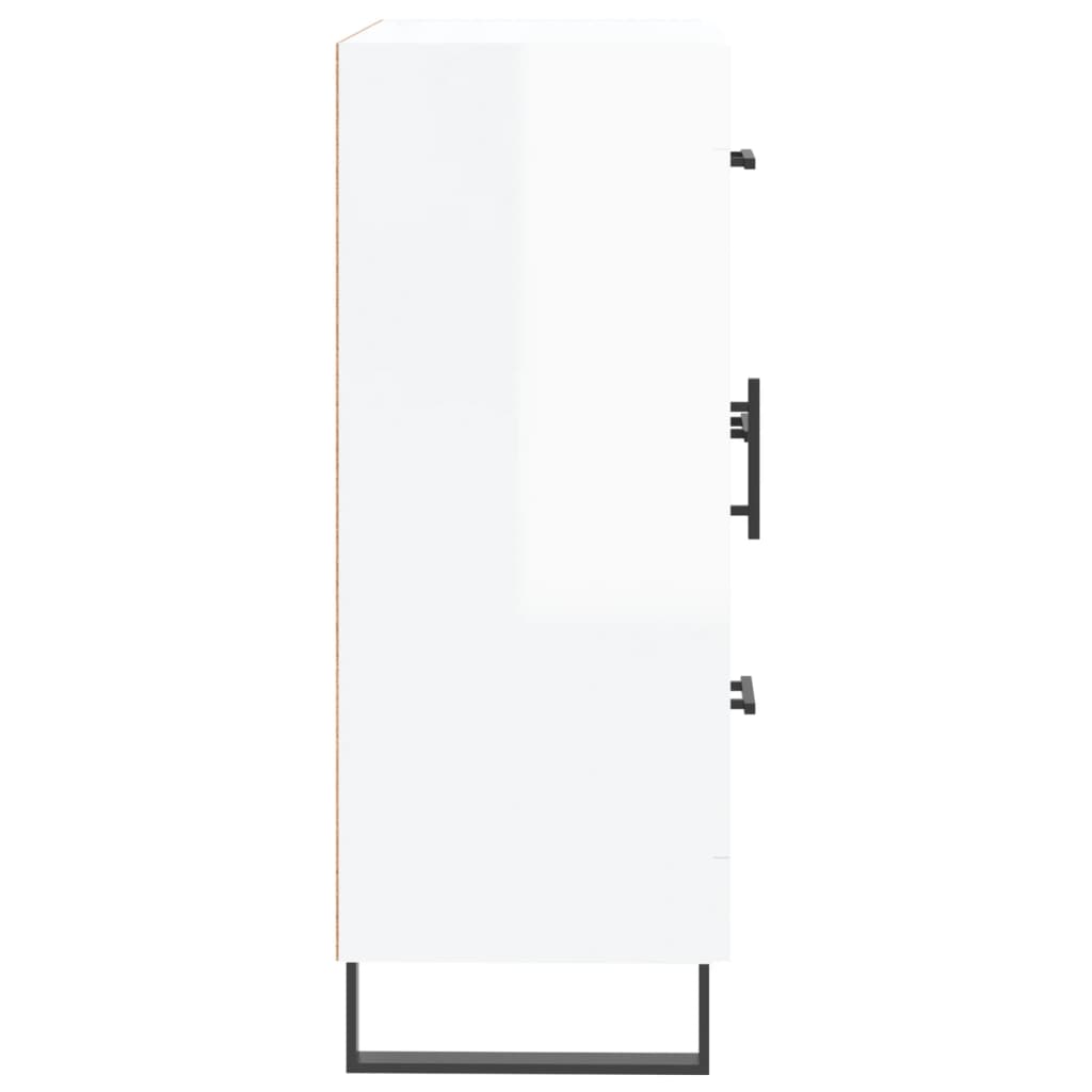Buffet Blanc brillant 69,5x34x90 cm Bois d'ingénierie - XIOS