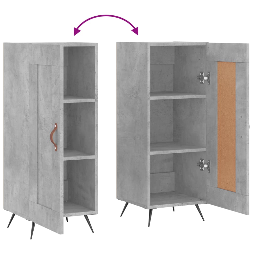 Buffet Gris béton 34,5x34x90 cm Bois d'ingénierie - XIOS