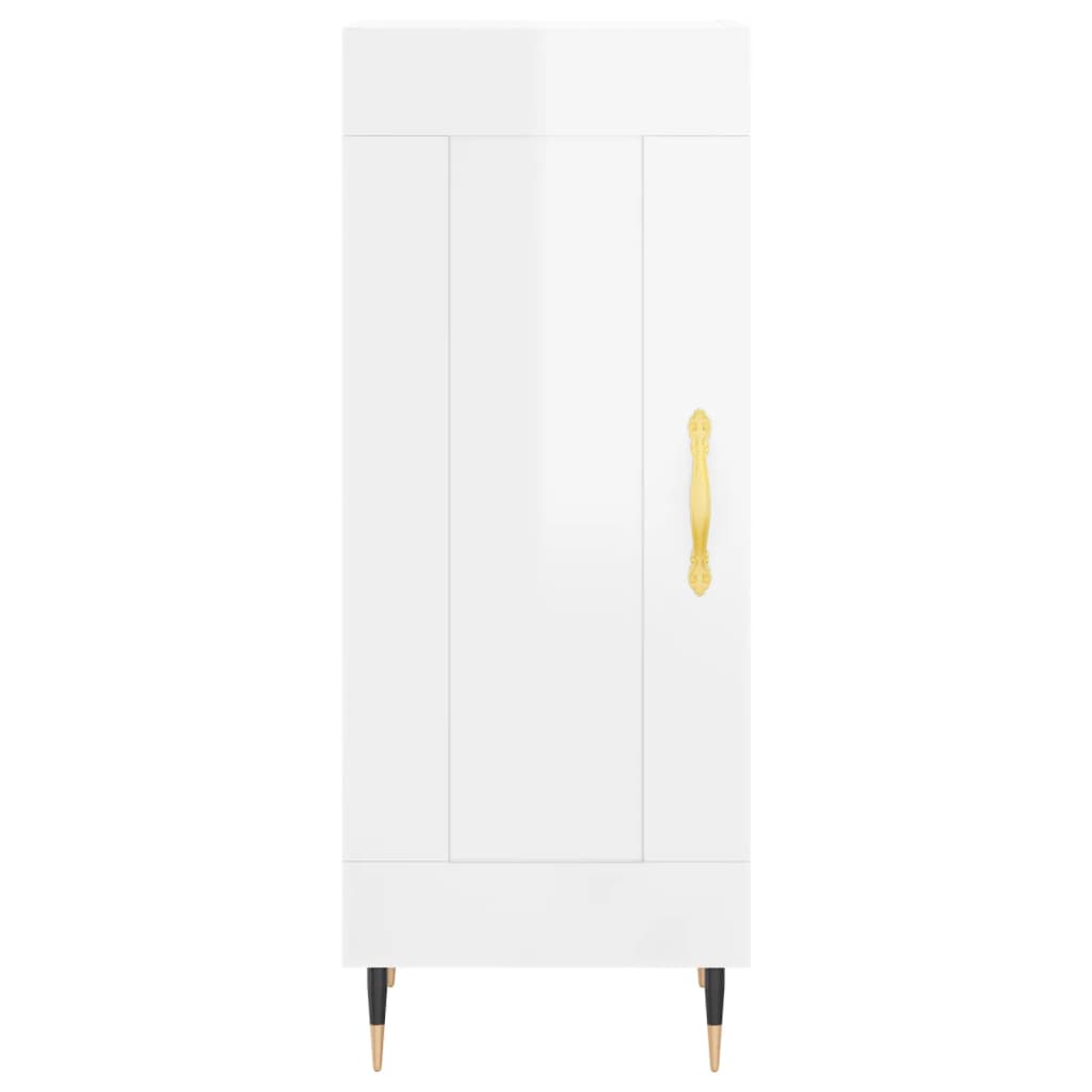 Buffet Blanc brillant 34,5x34x90 cm Bois d'ingénierie - XIOS