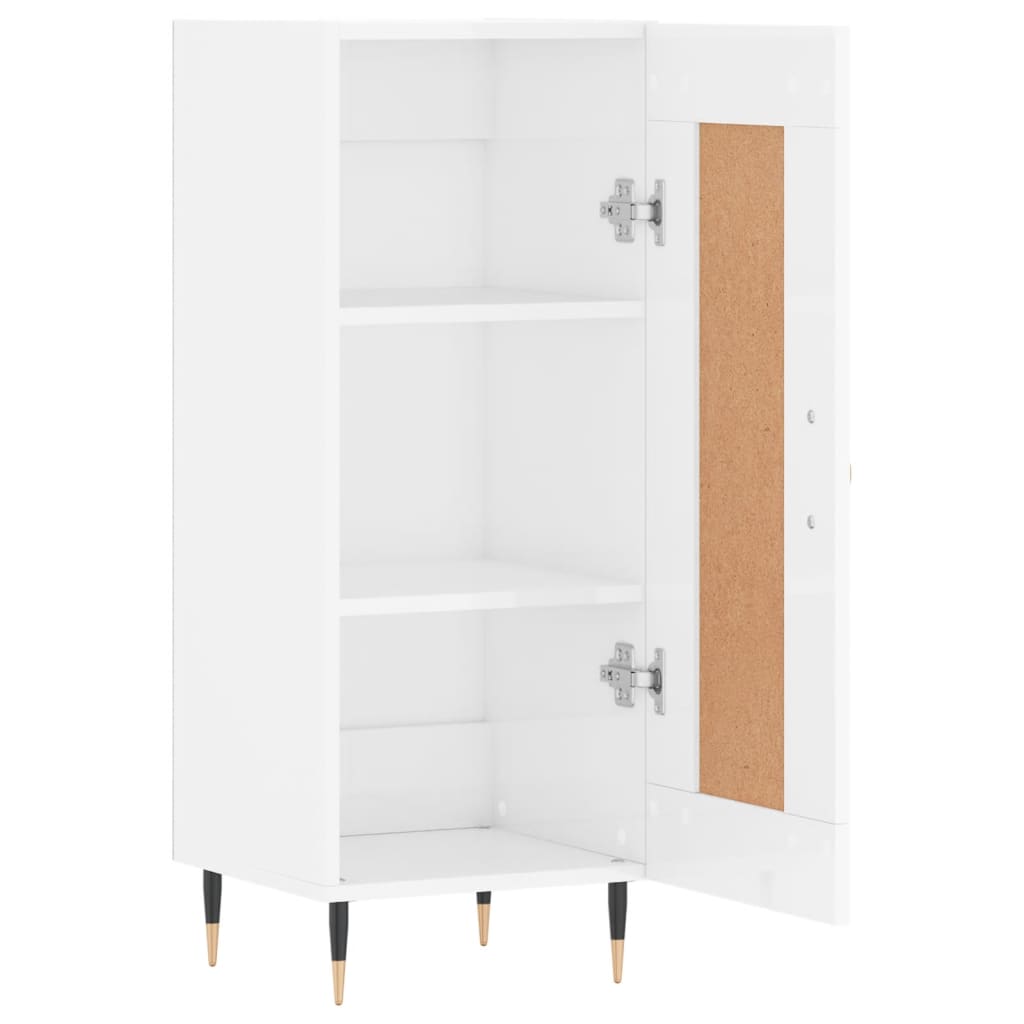 Buffet Blanc brillant 34,5x34x90 cm Bois d'ingénierie - XIOS