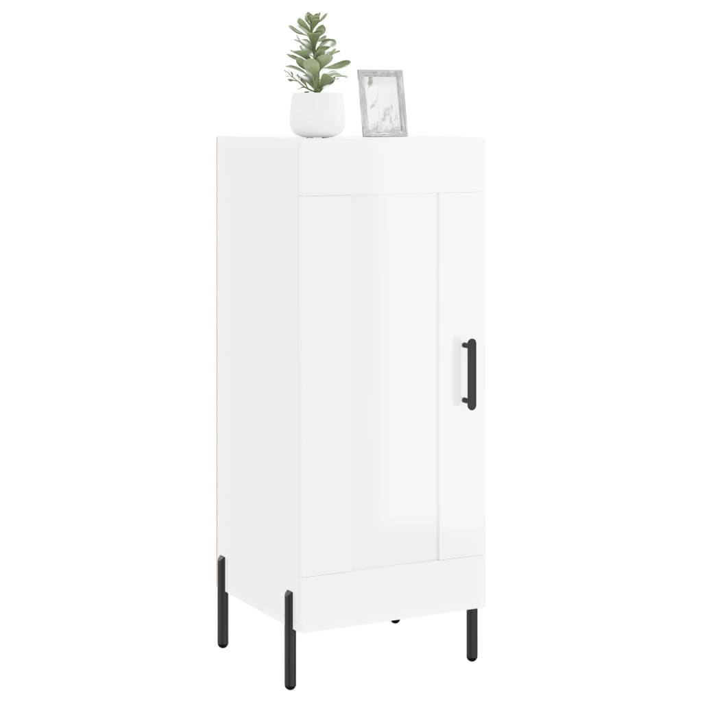 Buffet Blanc brillant 34,5x34x90 cm Bois d'ingénierie - XIOS