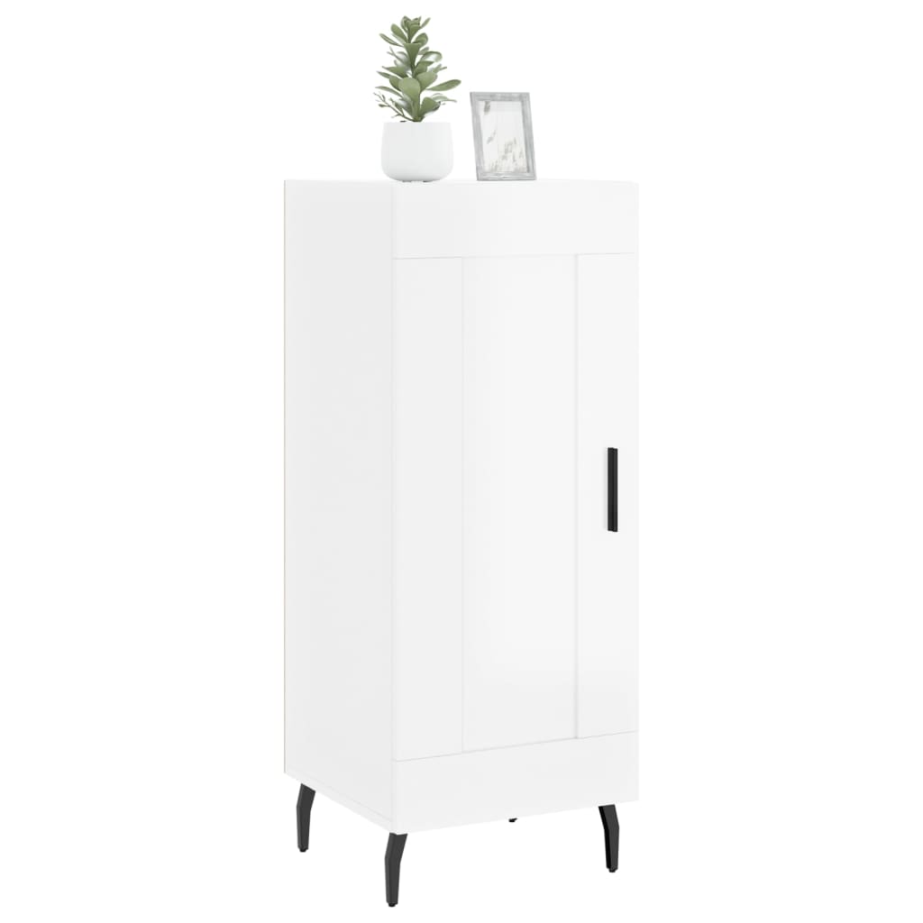 Buffet Blanc brillant 34,5x34x90 cm Bois d'ingénierie - XIOS