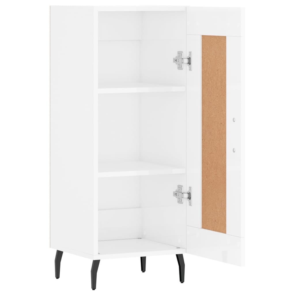 Buffet Blanc brillant 34,5x34x90 cm Bois d'ingénierie - XIOS