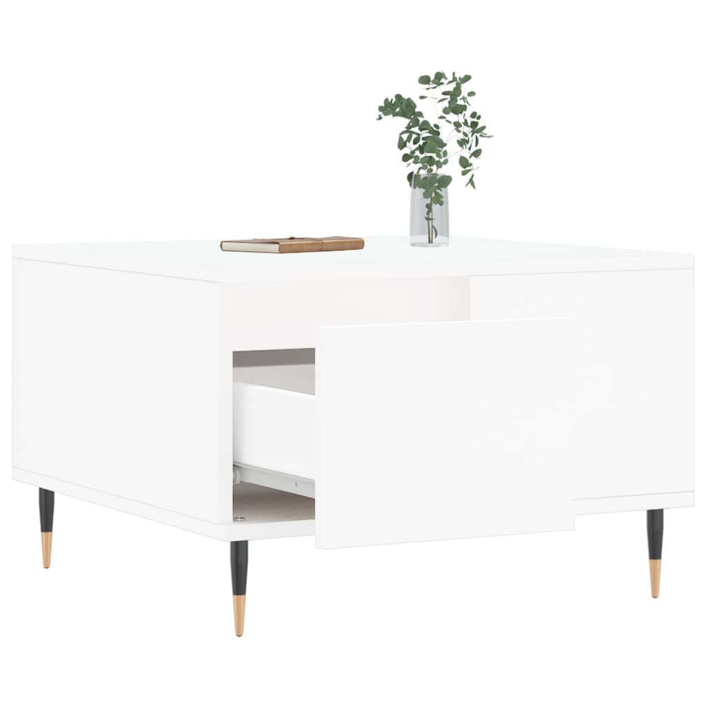 Table basse blanc 55x55x36,5 cm bois d'ingénierie - XIOS