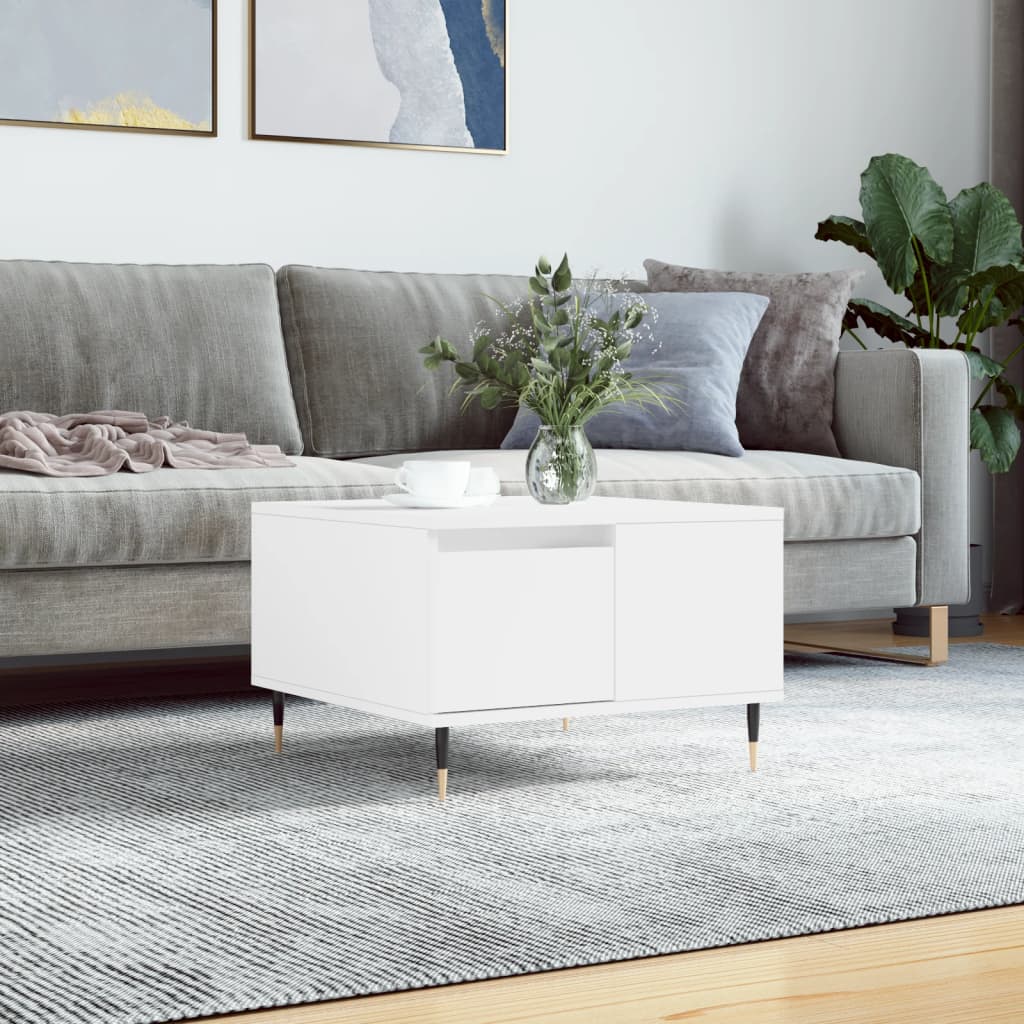 Table basse blanc 55x55x36,5 cm bois d'ingénierie - XIOS