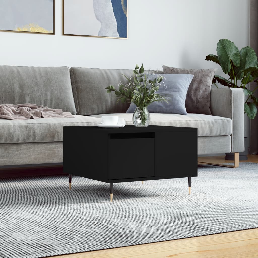 Table basse noir 55x55x36,5 cm bois d'ingénierie - XIOS