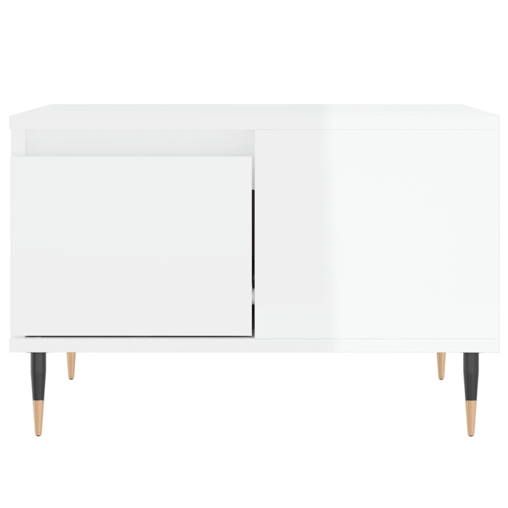Table basse blanc brillant 55x55x36,5 cm bois d'ingénierie - XIOS