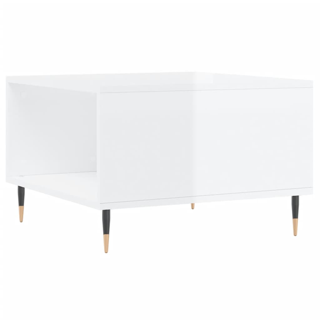 Table basse blanc brillant 55x55x36,5 cm bois d'ingénierie - XIOS