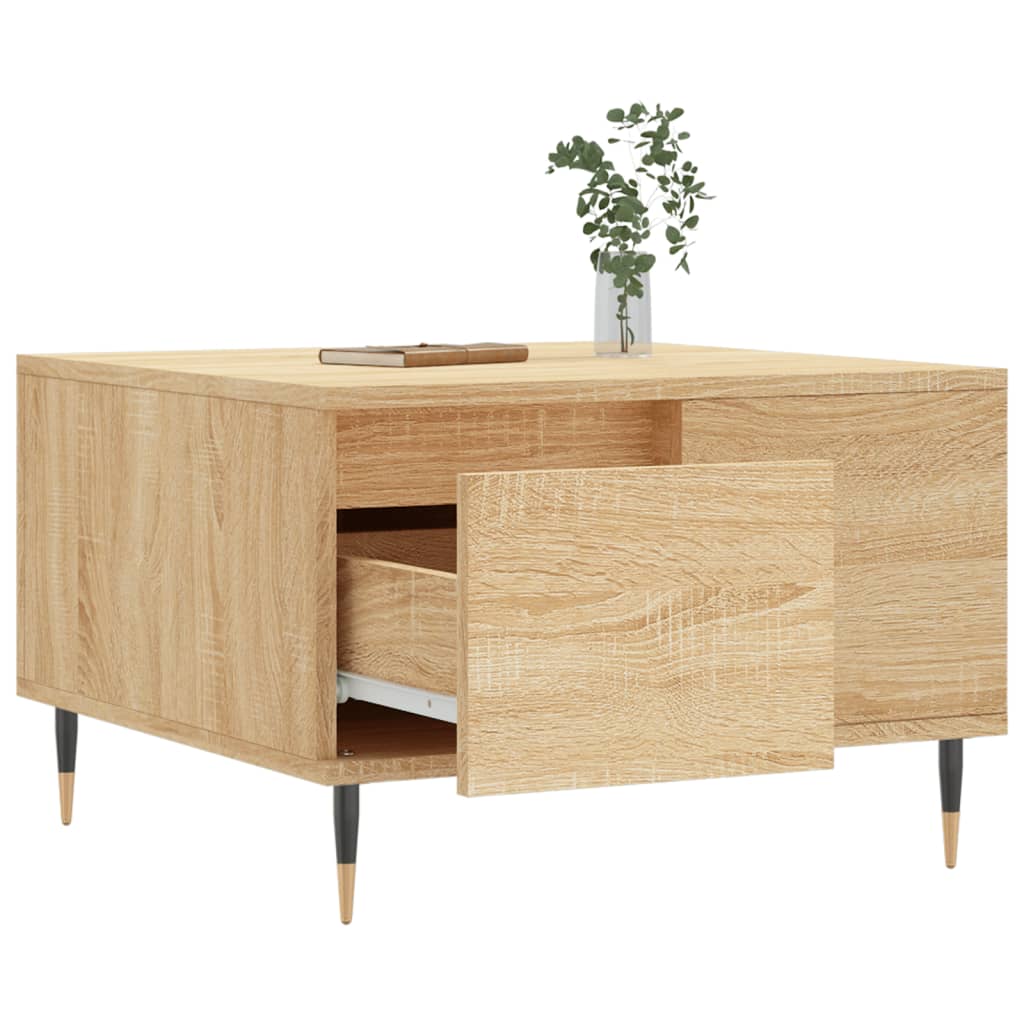 Table basse chêne sonoma 55x55x36,5 cm bois d'ingénierie - XIOS