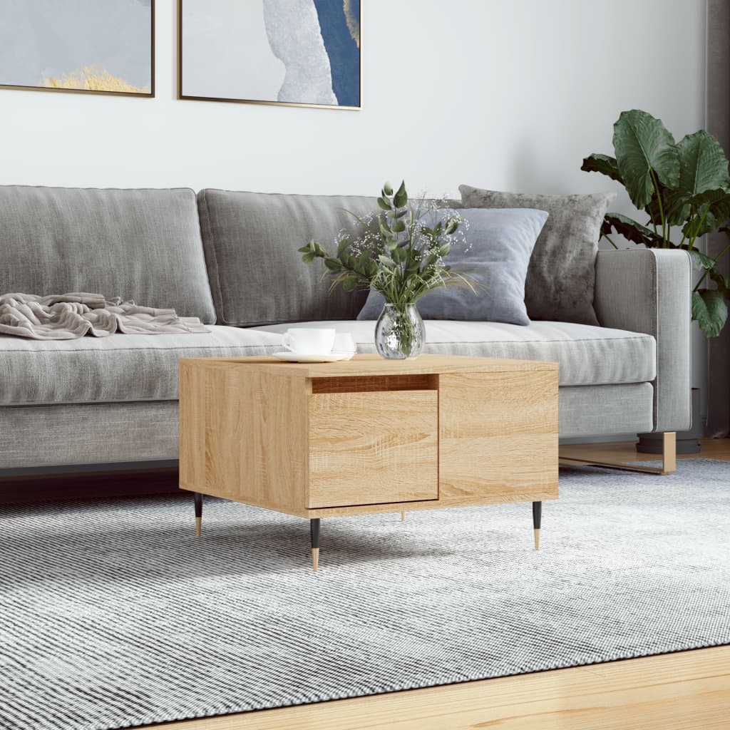 Table basse chêne sonoma 55x55x36,5 cm bois d'ingénierie - XIOS