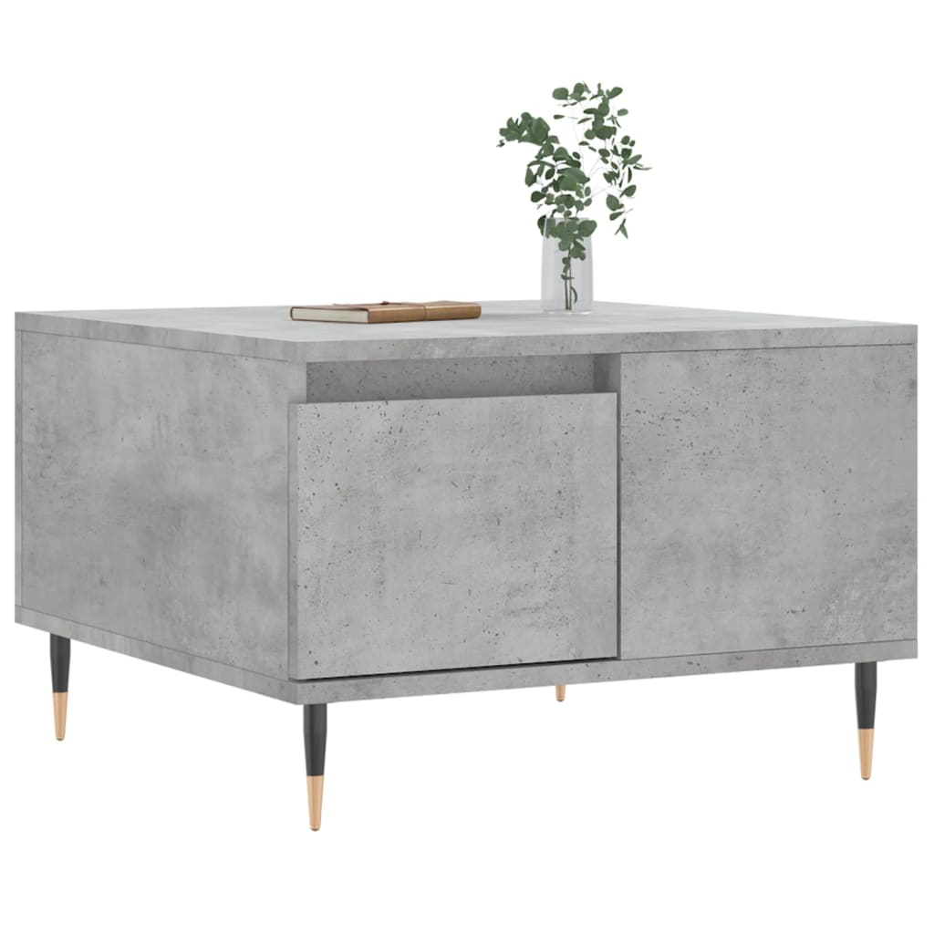 Table basse gris béton 55x55x36,5 cm bois d'ingénierie - XIOS