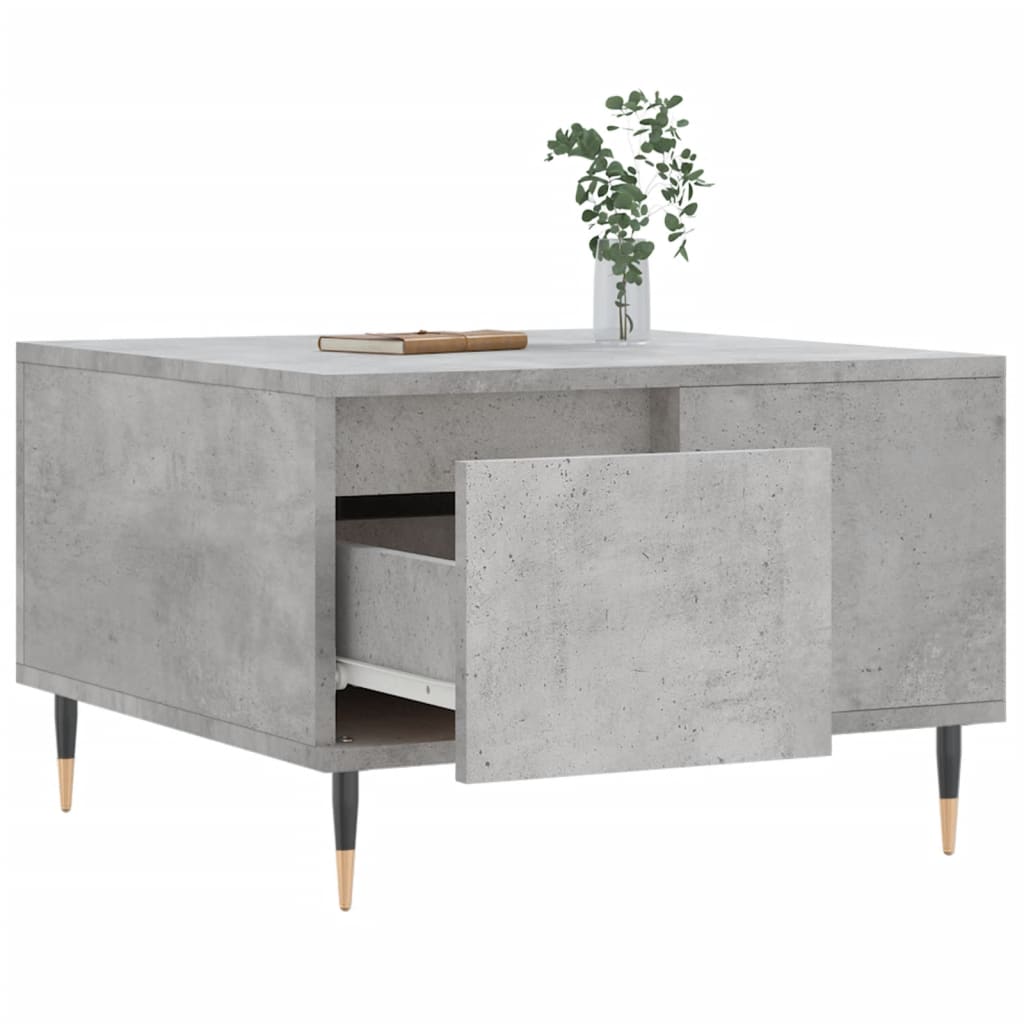 Table basse gris béton 55x55x36,5 cm bois d'ingénierie - XIOS