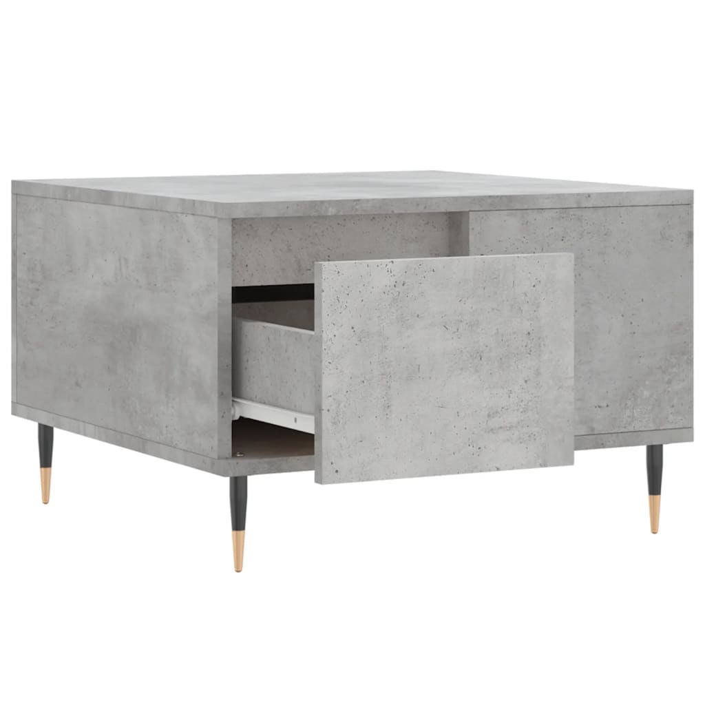 Table basse gris béton 55x55x36,5 cm bois d'ingénierie - XIOS