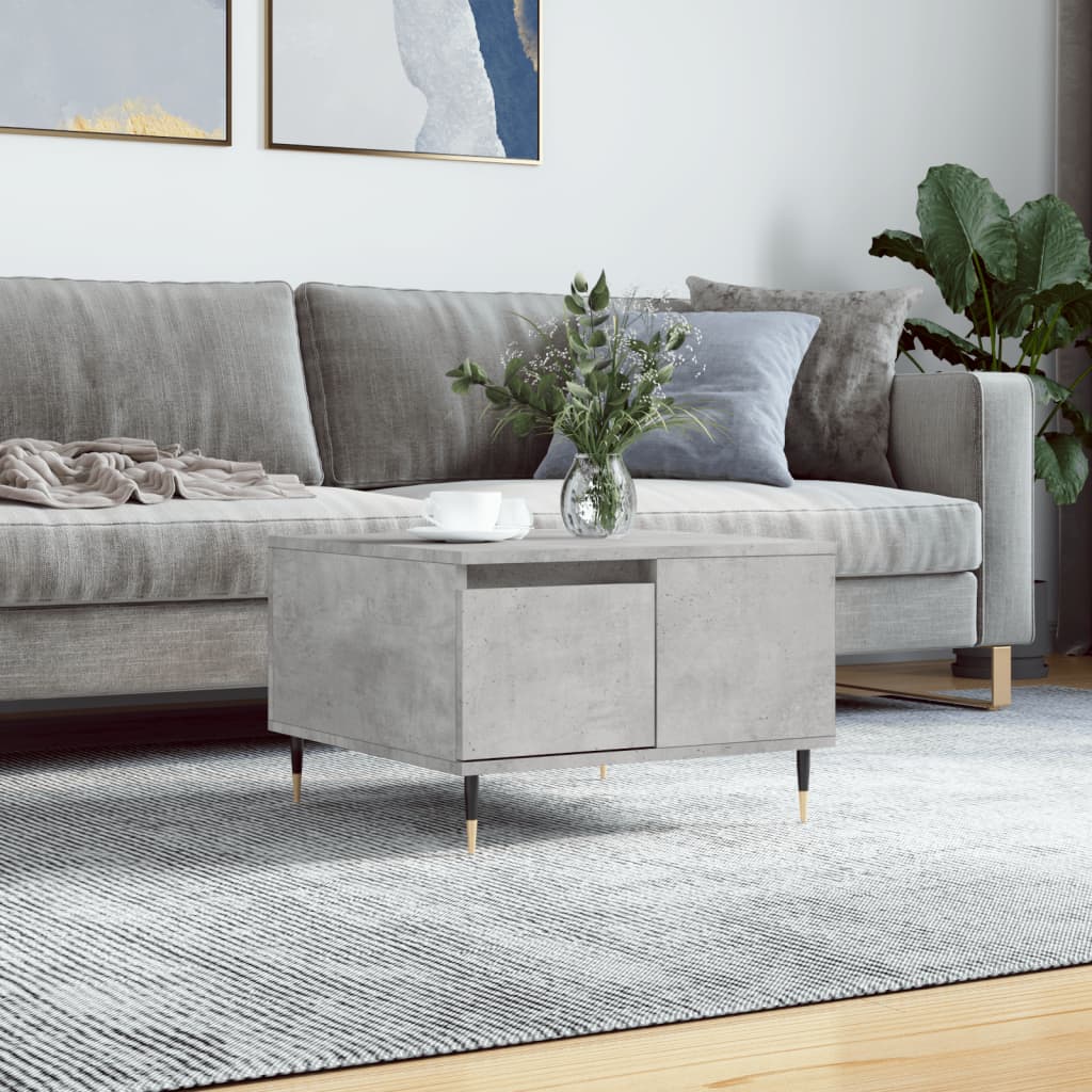 Table basse gris béton 55x55x36,5 cm bois d'ingénierie - XIOS