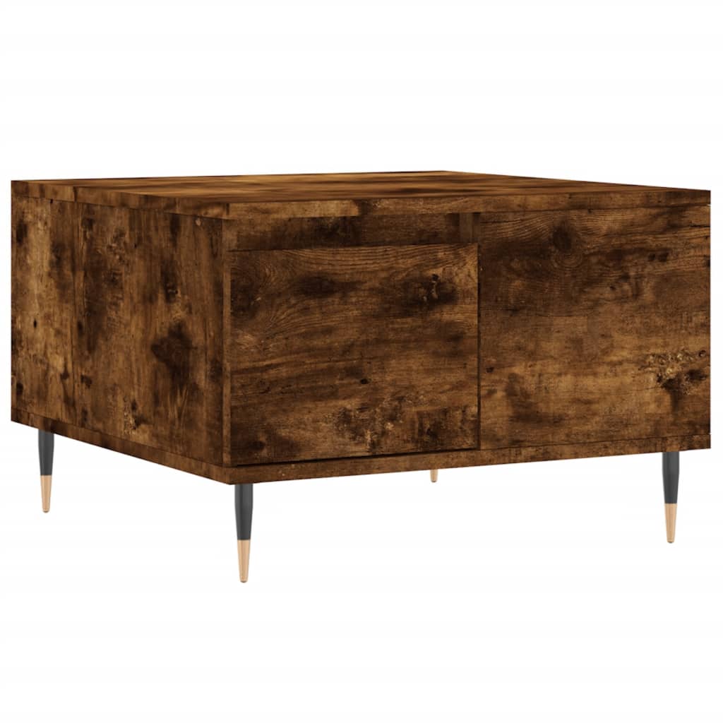 Table basse chêne fumé 55x55x36,5 cm bois d'ingénierie - XIOS