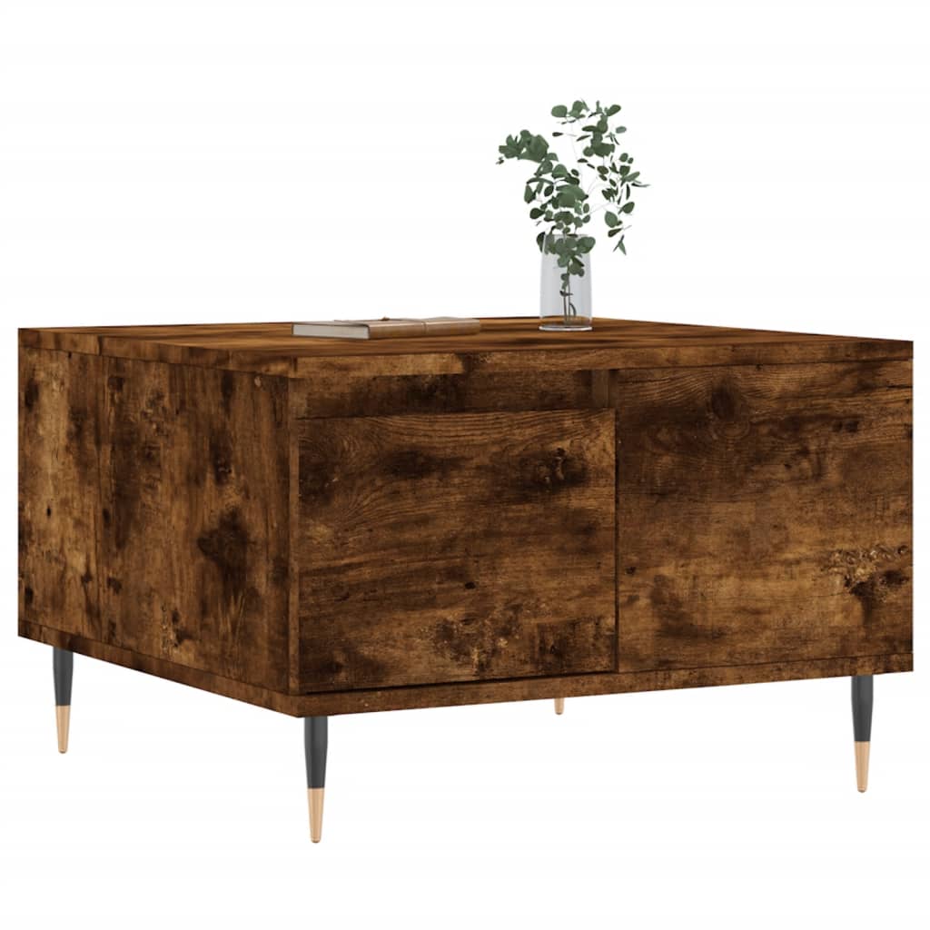 Table basse chêne fumé 55x55x36,5 cm bois d'ingénierie - XIOS