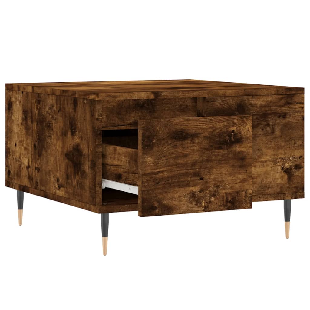 Table basse chêne fumé 55x55x36,5 cm bois d'ingénierie - XIOS