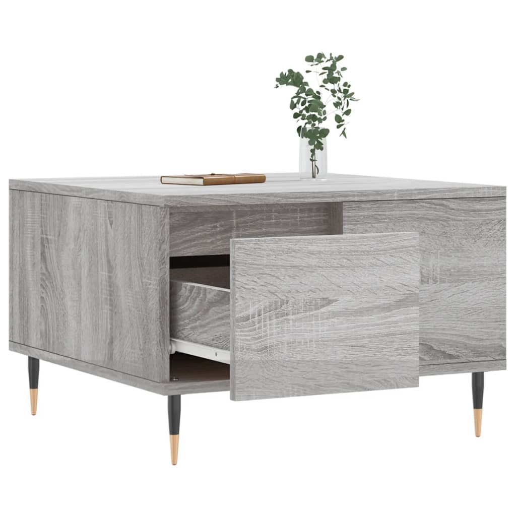 Table basse sonoma gris 55x55x36,5 cm bois d'ingénierie - XIOS