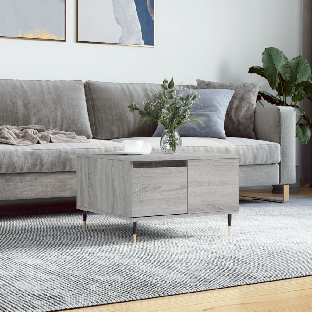 Table basse sonoma gris 55x55x36,5 cm bois d'ingénierie - XIOS
