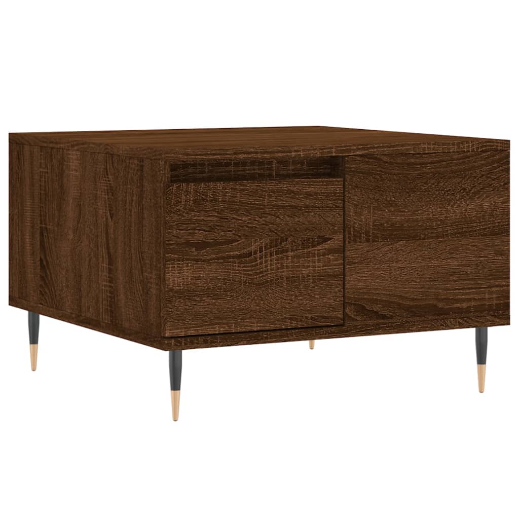 Table basse chêne marron 55x55x36,5 cm bois d'ingénierie - XIOS