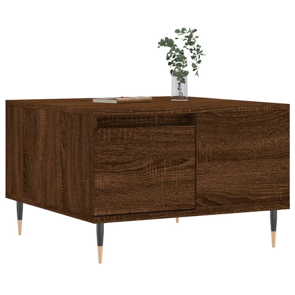 Table basse chêne marron 55x55x36,5 cm bois d'ingénierie - XIOS