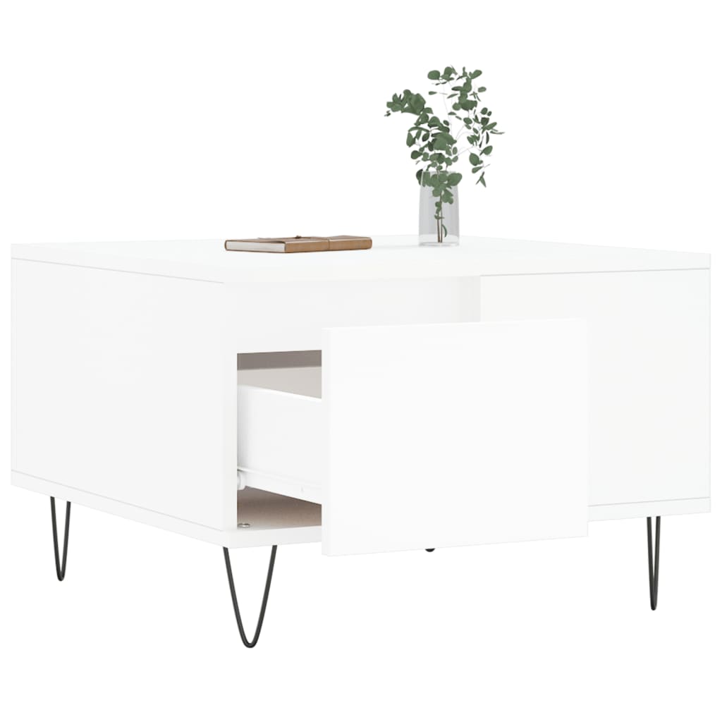 Table basse blanc 55x55x36,5 cm bois d'ingénierie - XIOS