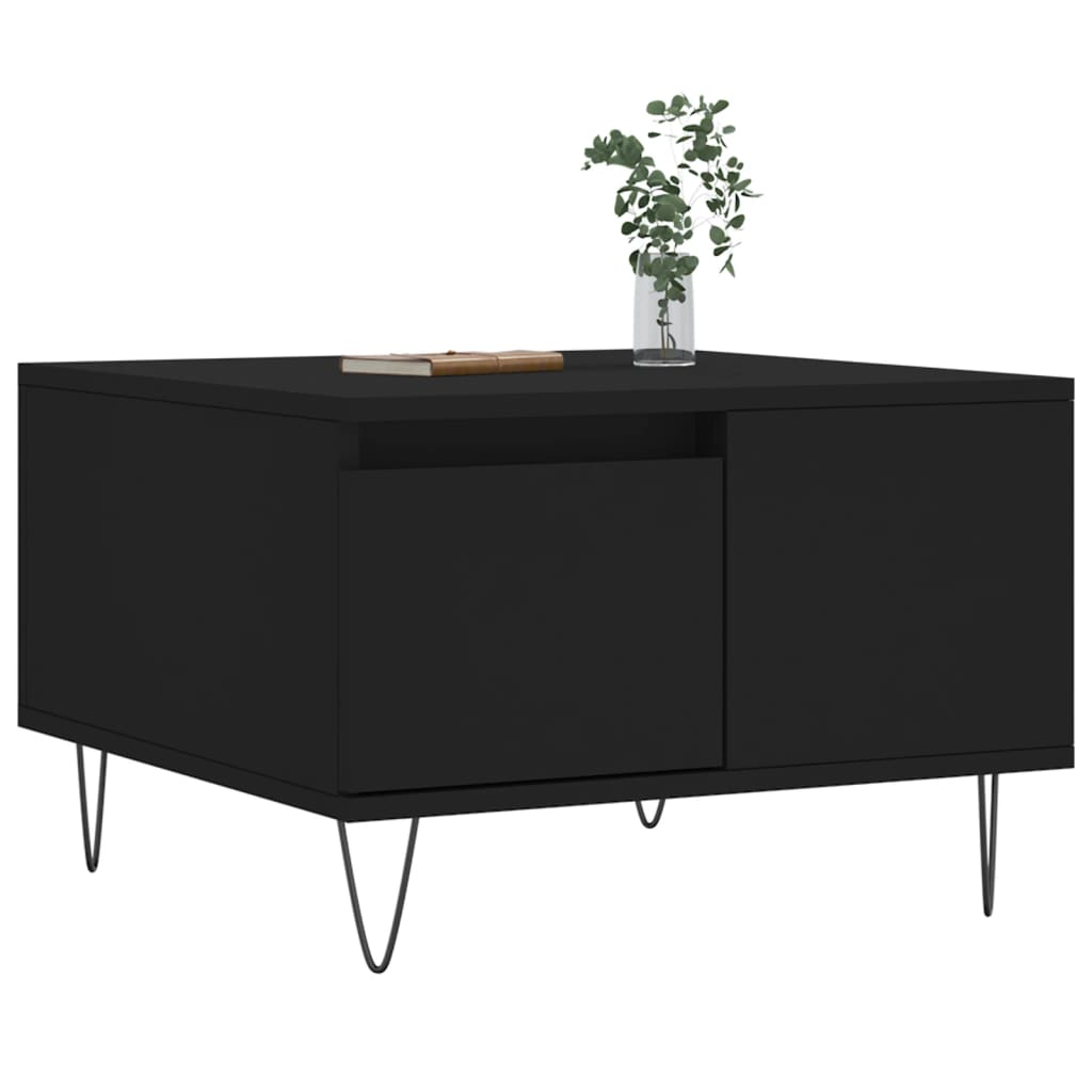 Table basse noir 55x55x36,5 cm bois d'ingénierie - XIOS