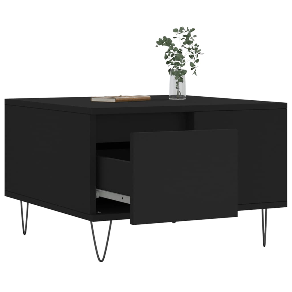 Table basse noir 55x55x36,5 cm bois d'ingénierie - XIOS