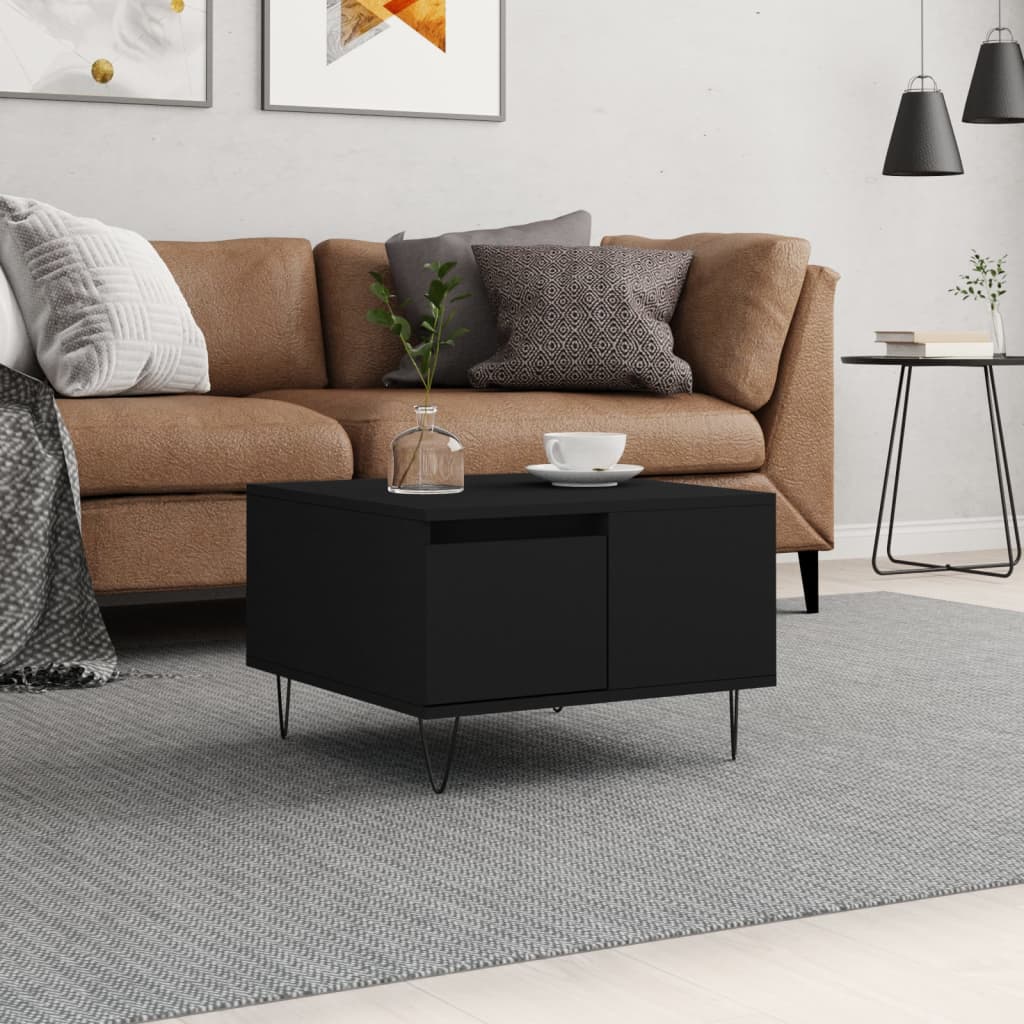 Table basse noir 55x55x36,5 cm bois d'ingénierie - XIOS