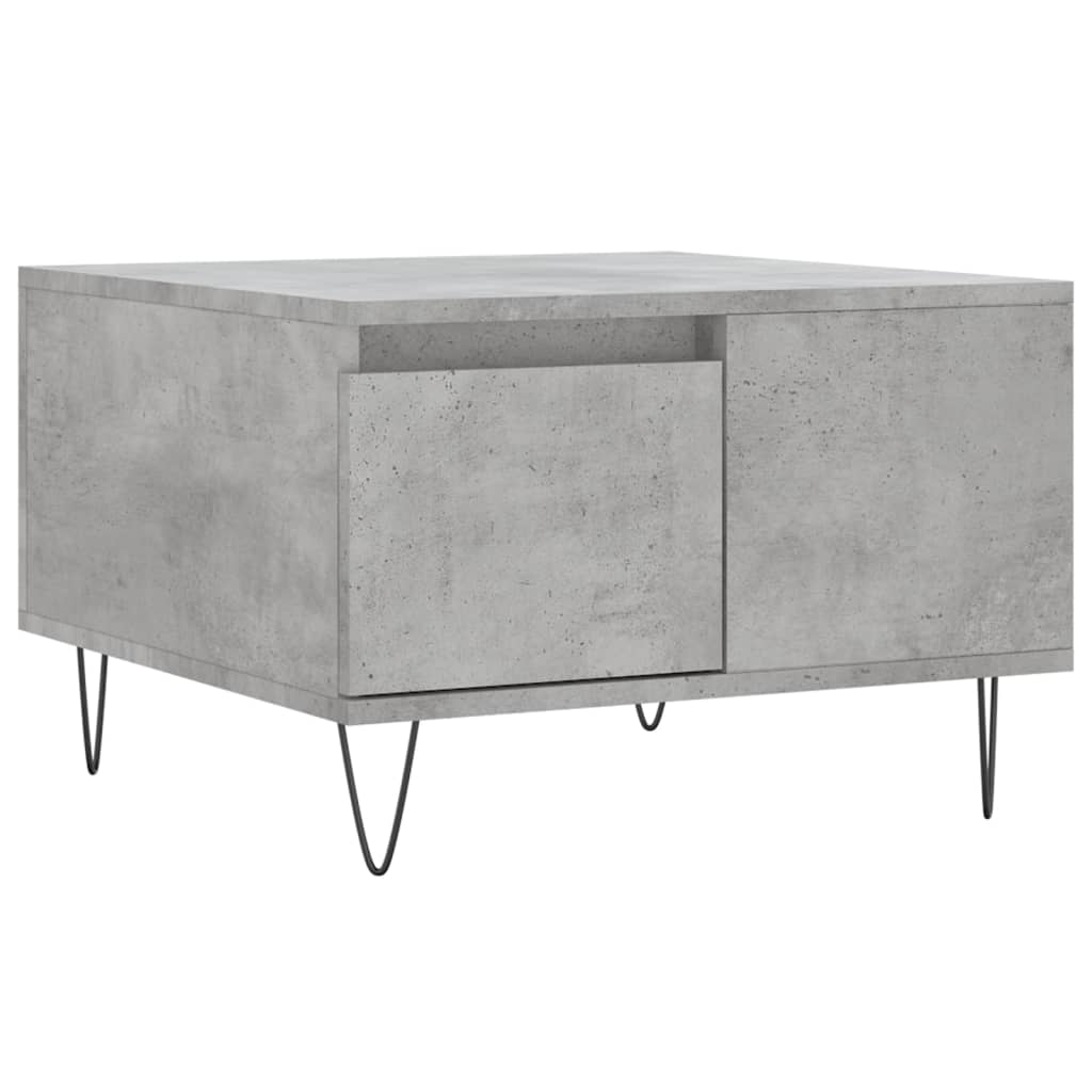 Table basse gris béton 55x55x36,5 cm bois d'ingénierie - XIOS