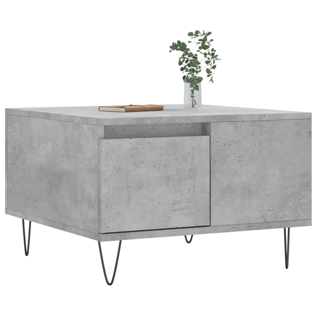 Table basse gris béton 55x55x36,5 cm bois d'ingénierie - XIOS