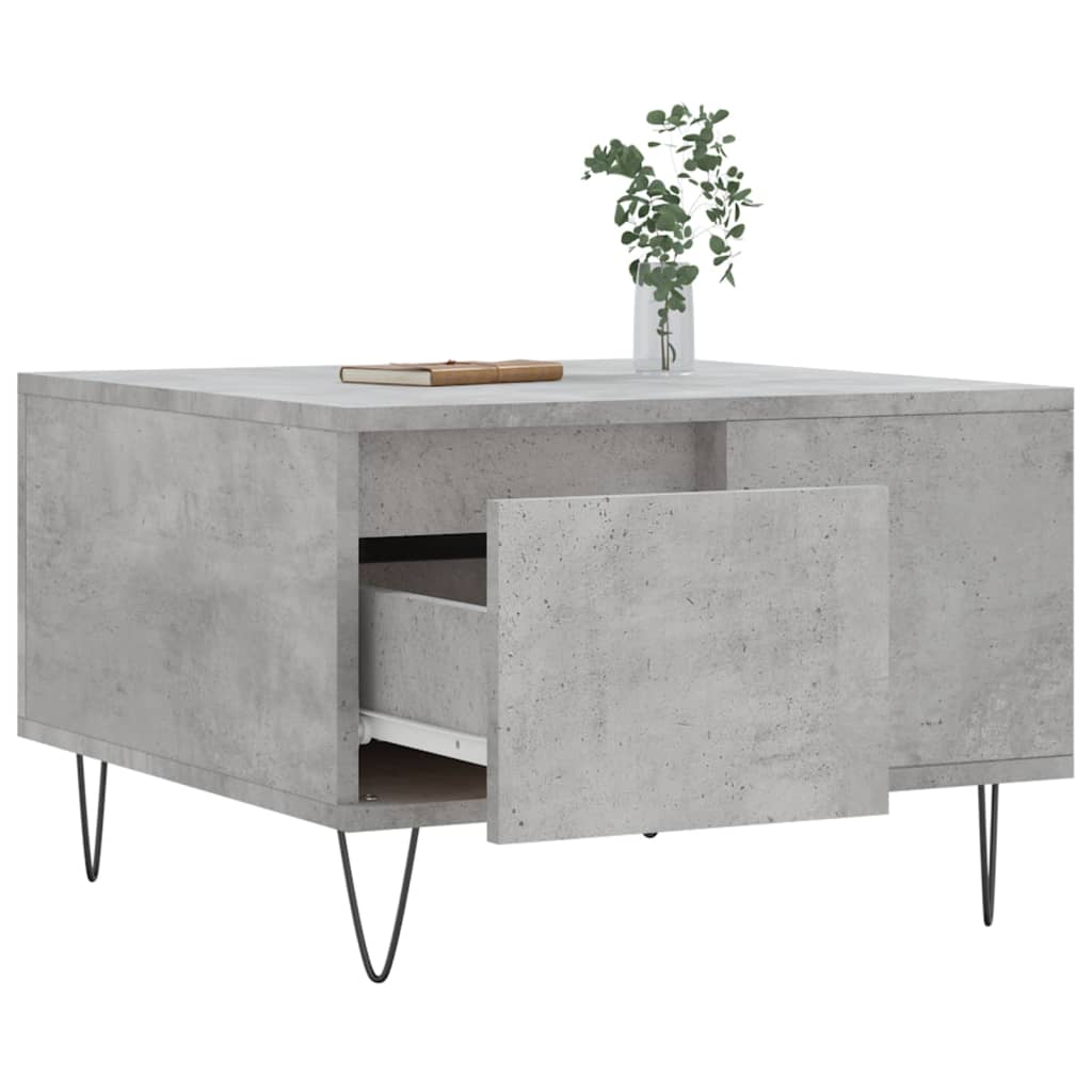Table basse gris béton 55x55x36,5 cm bois d'ingénierie - XIOS