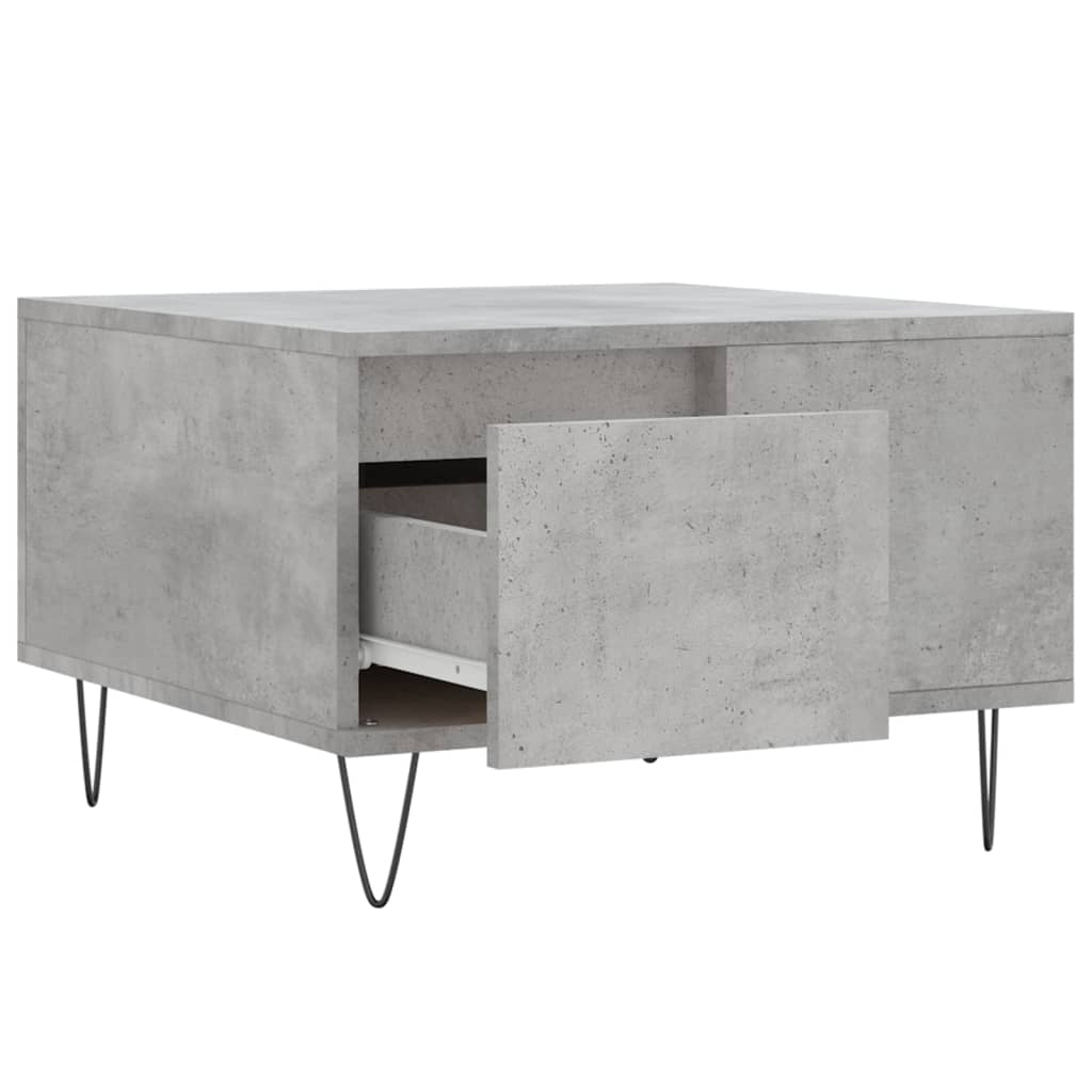 Table basse gris béton 55x55x36,5 cm bois d'ingénierie - XIOS