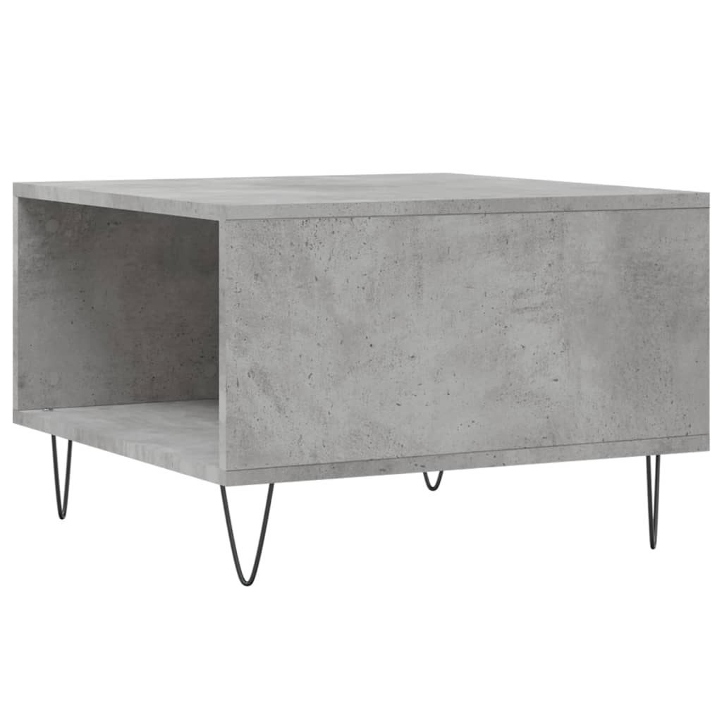 Table basse gris béton 55x55x36,5 cm bois d'ingénierie - XIOS