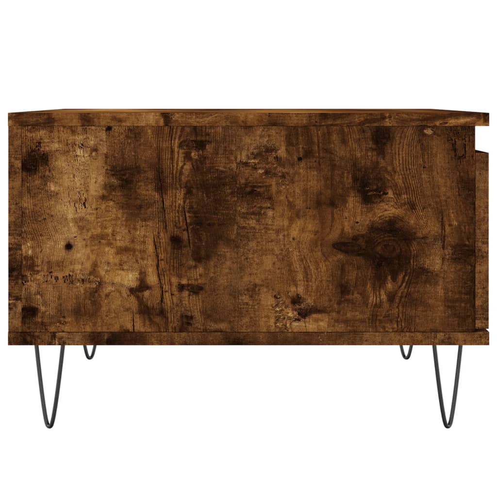 Table basse chêne fumé 55x55x36,5 cm bois d'ingénierie - XIOS