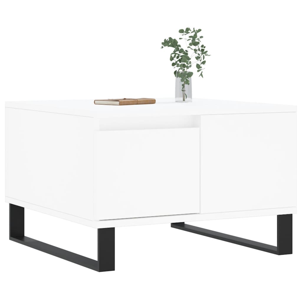 Table basse blanc 55x55x36,5 cm bois d'ingénierie - XIOS