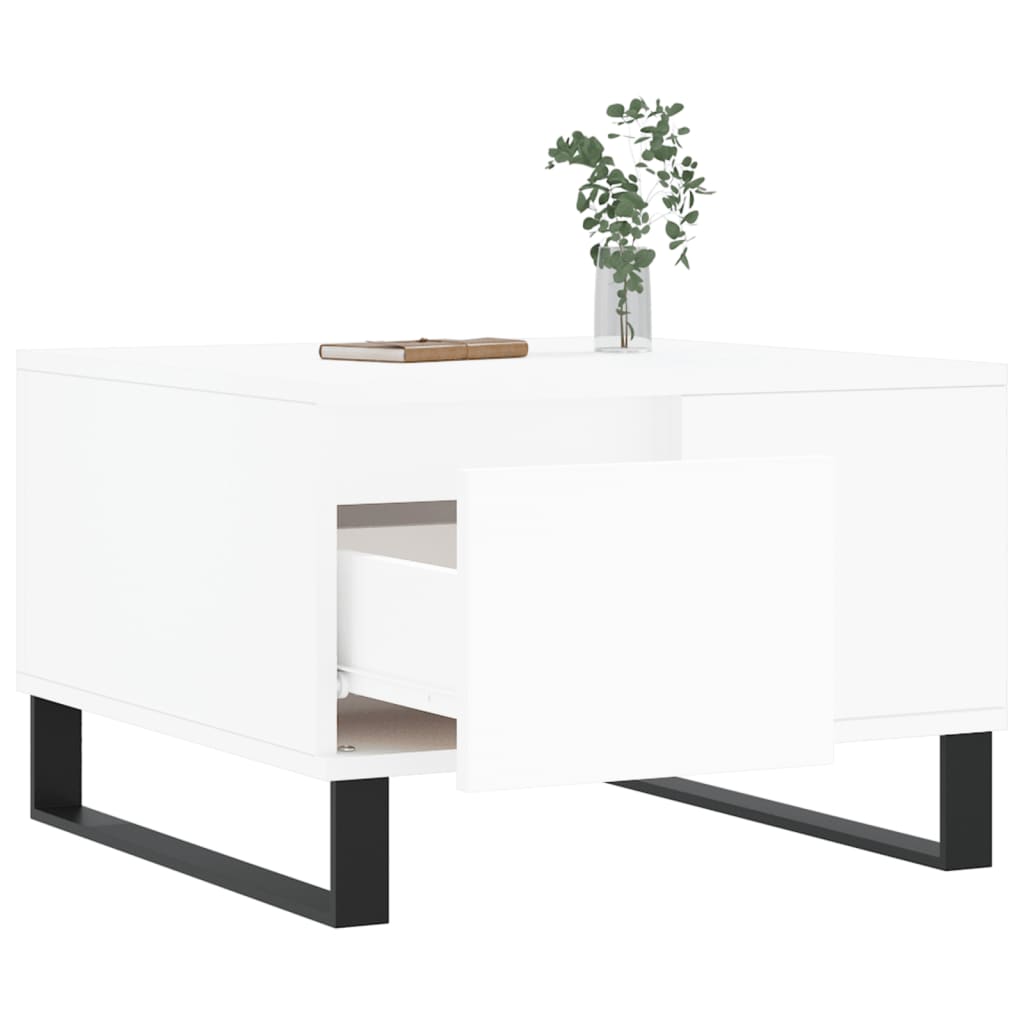 Table basse blanc 55x55x36,5 cm bois d'ingénierie - XIOS