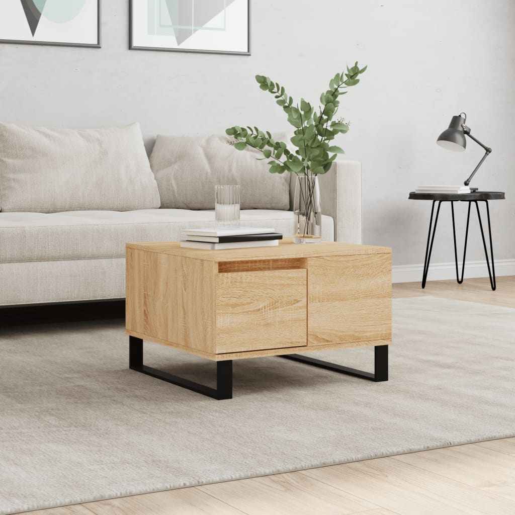Table basse chêne sonoma 55x55x36,5 cm bois d'ingénierie - XIOS