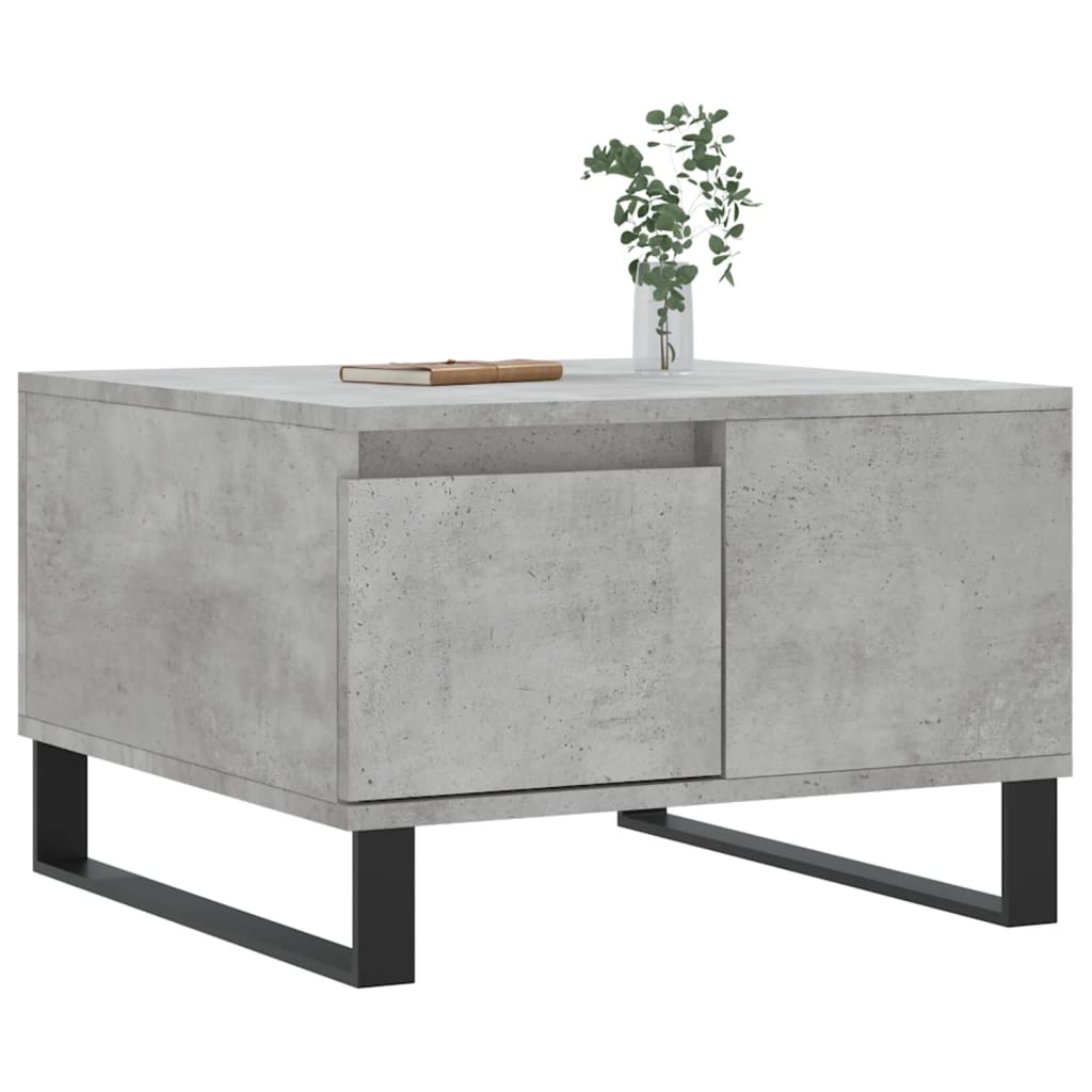 Table basse gris béton 55x55x36,5 cm bois d'ingénierie - XIOS