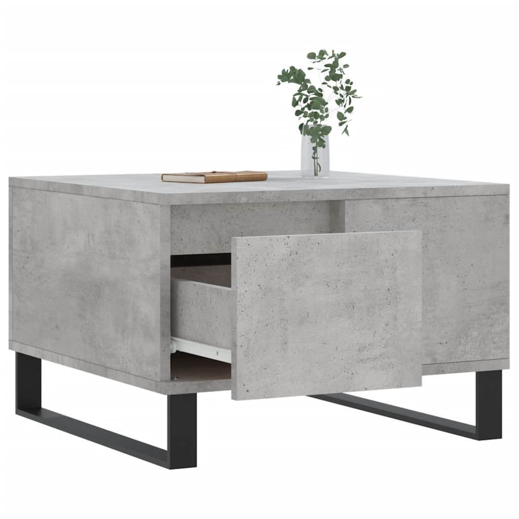 Table basse gris béton 55x55x36,5 cm bois d'ingénierie - XIOS