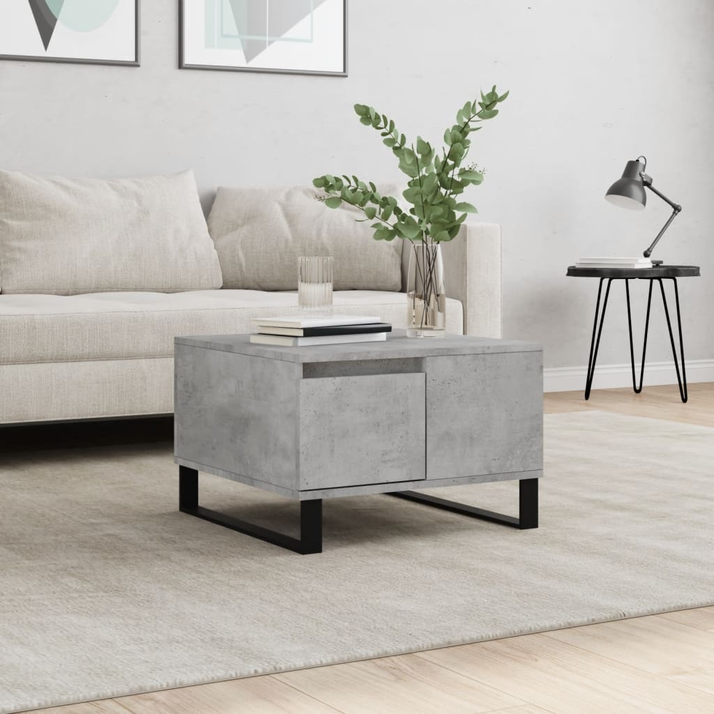 Table basse gris béton 55x55x36,5 cm bois d'ingénierie - XIOS