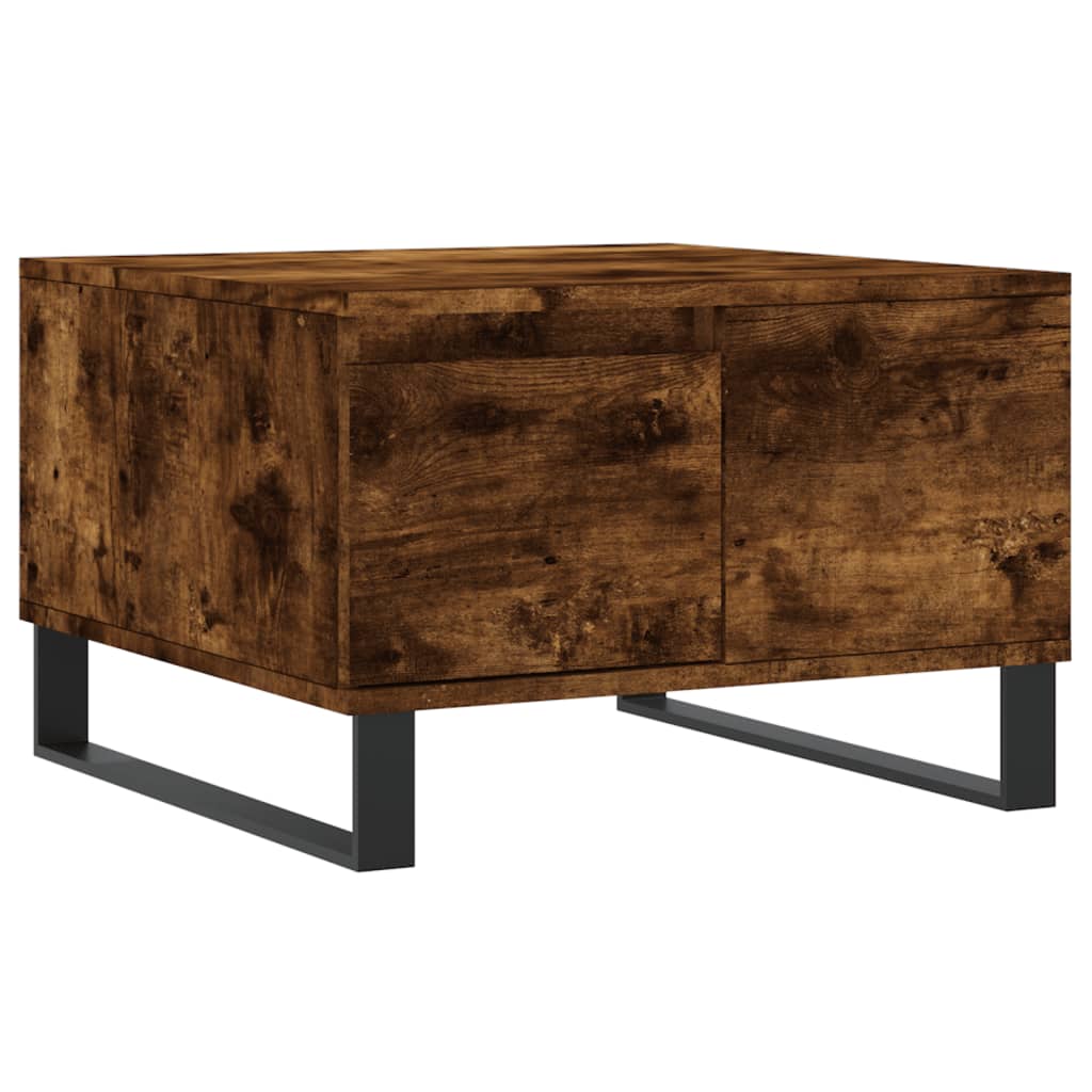 Table basse chêne fumé 55x55x36,5 cm bois d'ingénierie - XIOS