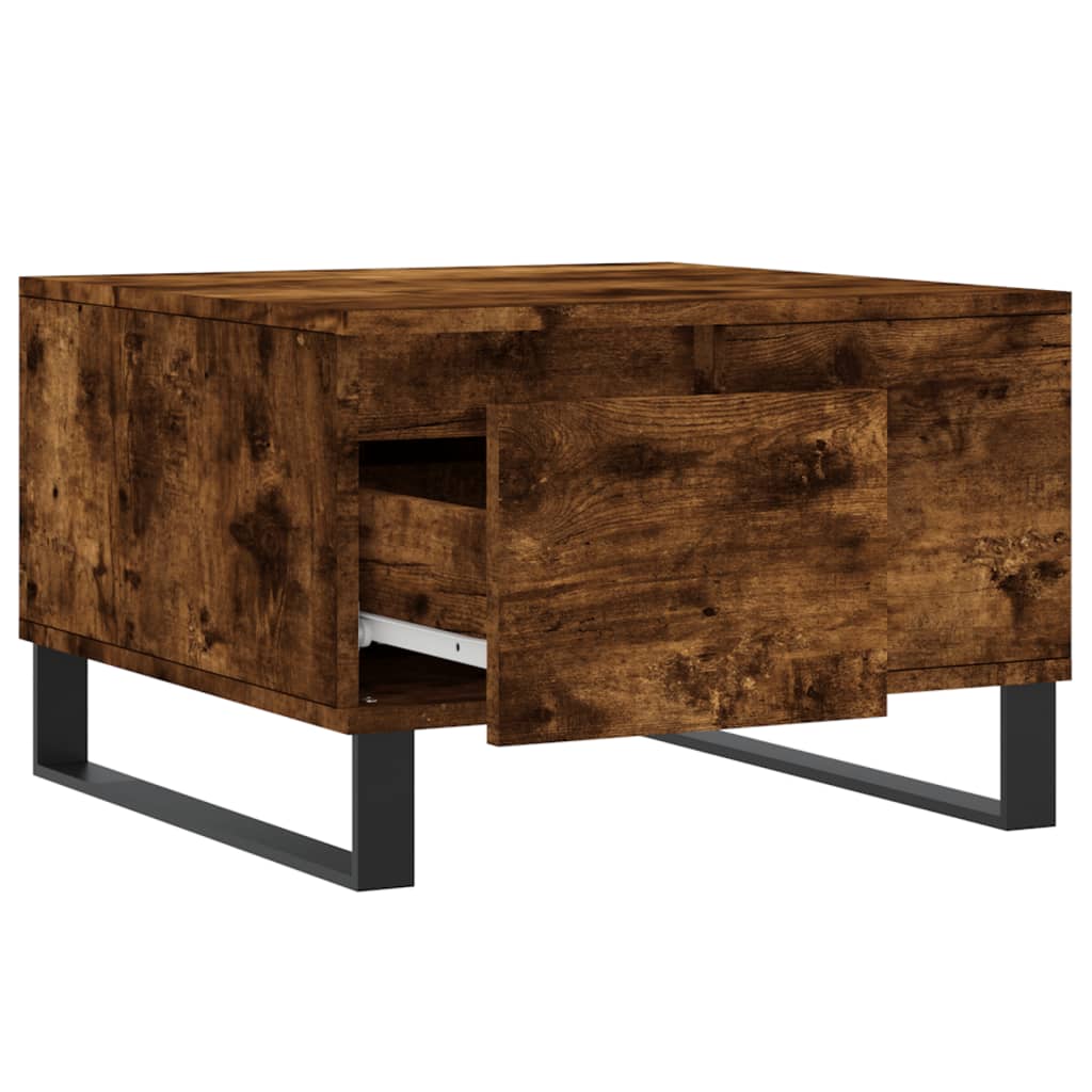 Table basse chêne fumé 55x55x36,5 cm bois d'ingénierie - XIOS