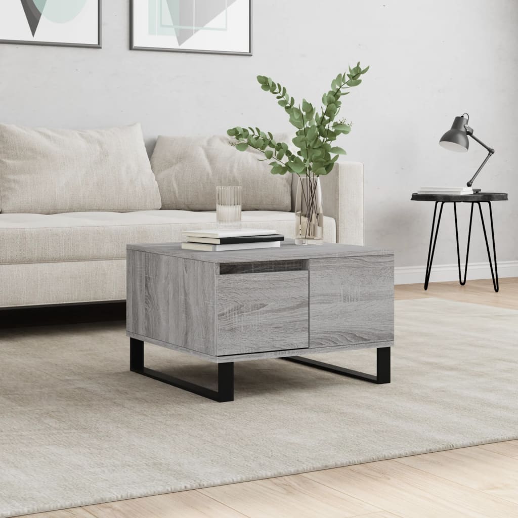 Table basse sonoma gris 55x55x36,5 cm bois d'ingénierie - XIOS