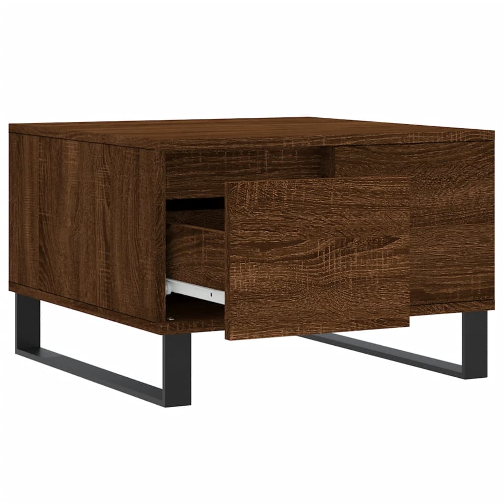 Table basse chêne marron 55x55x36,5 cm bois d'ingénierie - XIOS