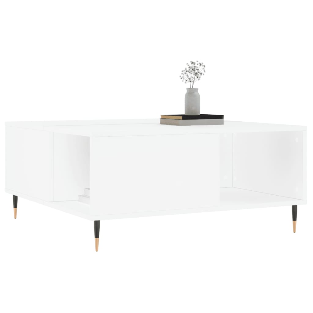 Table basse blanc 80x80x36,5 cm bois d'ingénierie - XIOS