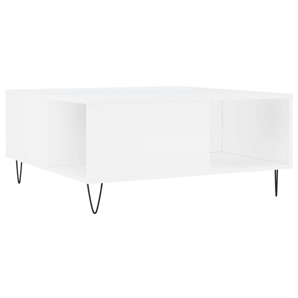 Table basse blanc 80x80x36,5 cm bois d'ingénierie - XIOS