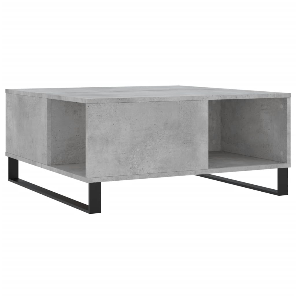 Table basse gris béton 80x80x36,5 cm bois d'ingénierie XIOS